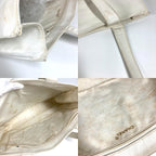 Chanel Shoulder Bag Logo CC Caviar Leather White — view 8