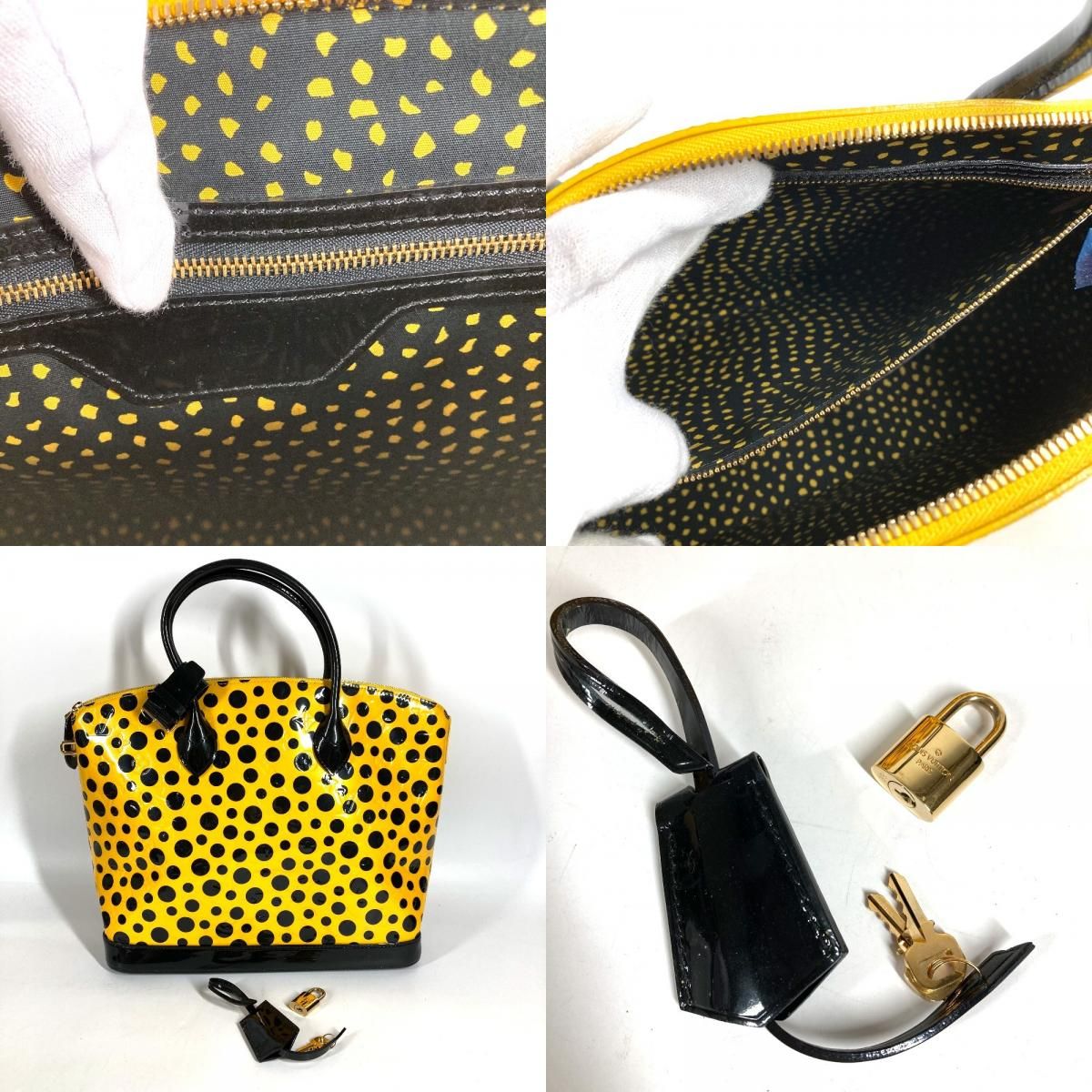 Louis Vuitton Handbag Lockit MM Patent Leather Yellow — view 9