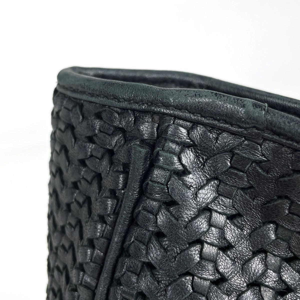 Dior Braided Leather Shoulder Bag Black — view 4