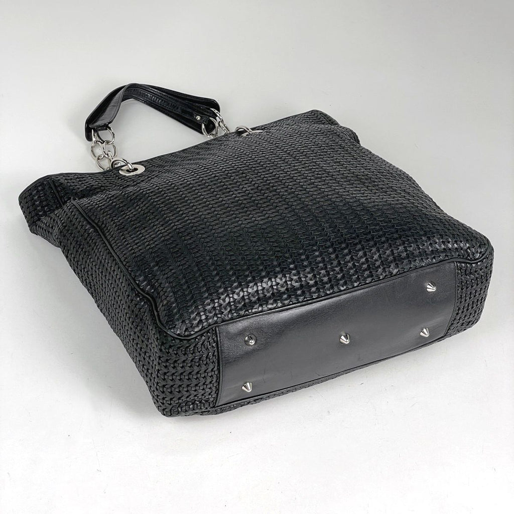 Dior Braided Leather Shoulder Bag Black — view 2