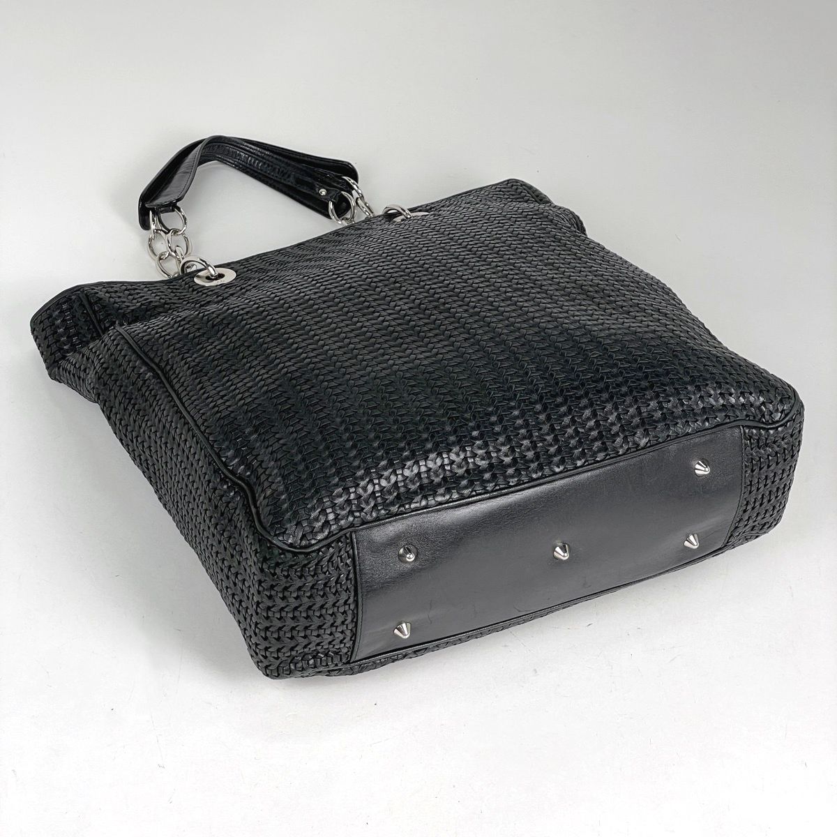 Dior Braided Leather Shoulder Bag Black — view 2