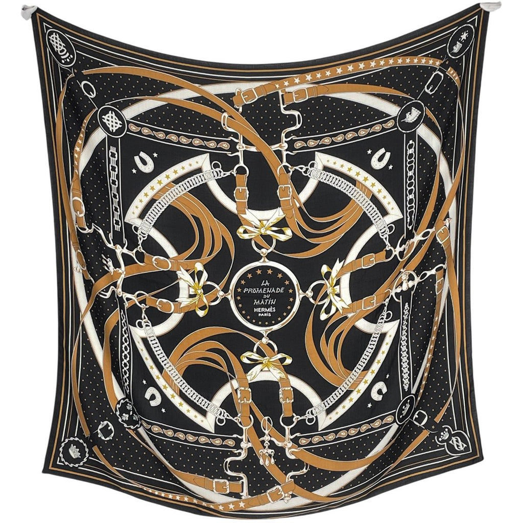 Hermes Carre 140 la Promenade du Matin Bandana Morning Walk Scarf Cashmere Silk