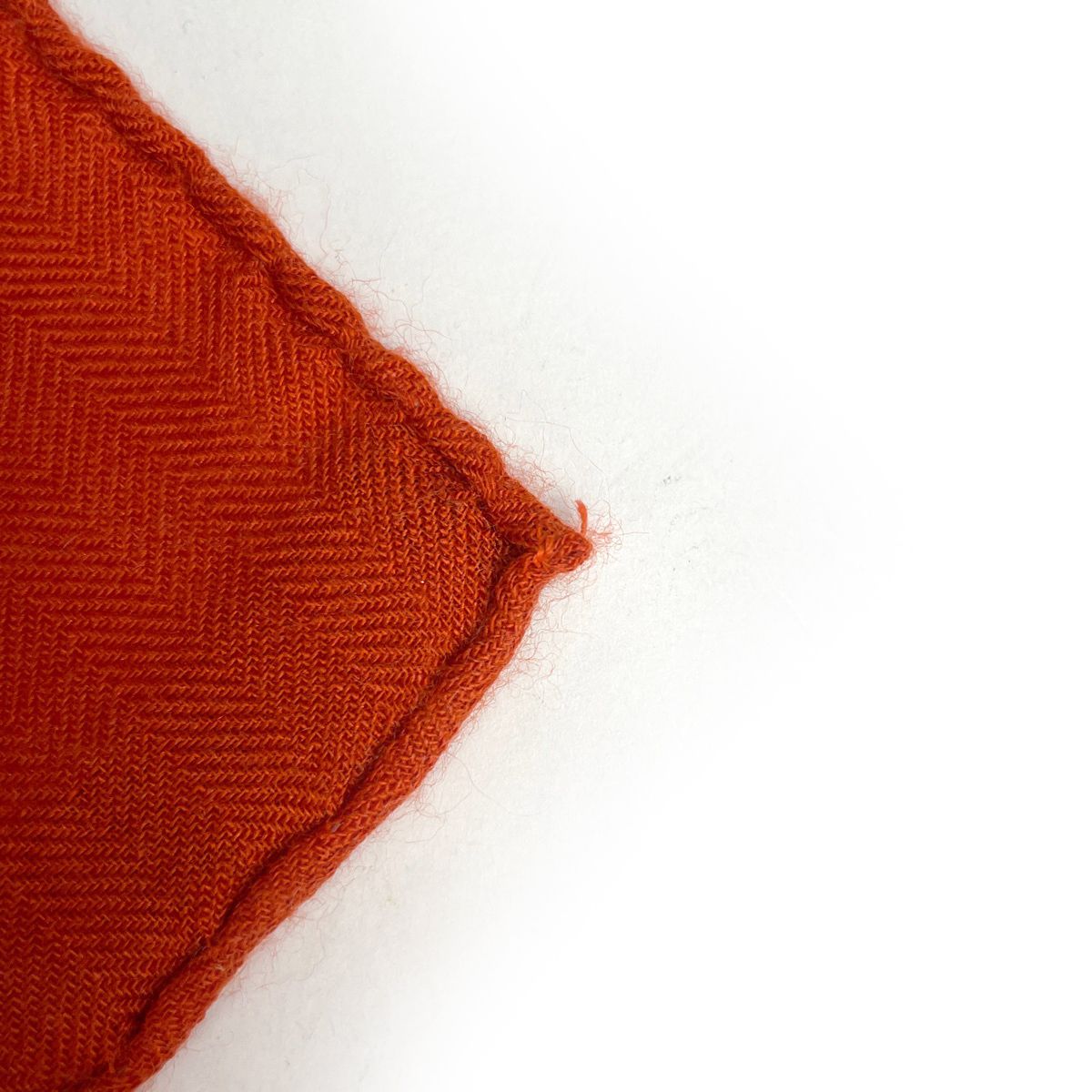 Hermes Carre 140 Bolduc AU Check Scarf Cashmere Silk Orange Multicolor — view 4