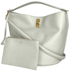 Celine Bucket 16 2-Way Shoulder Bag Leather White