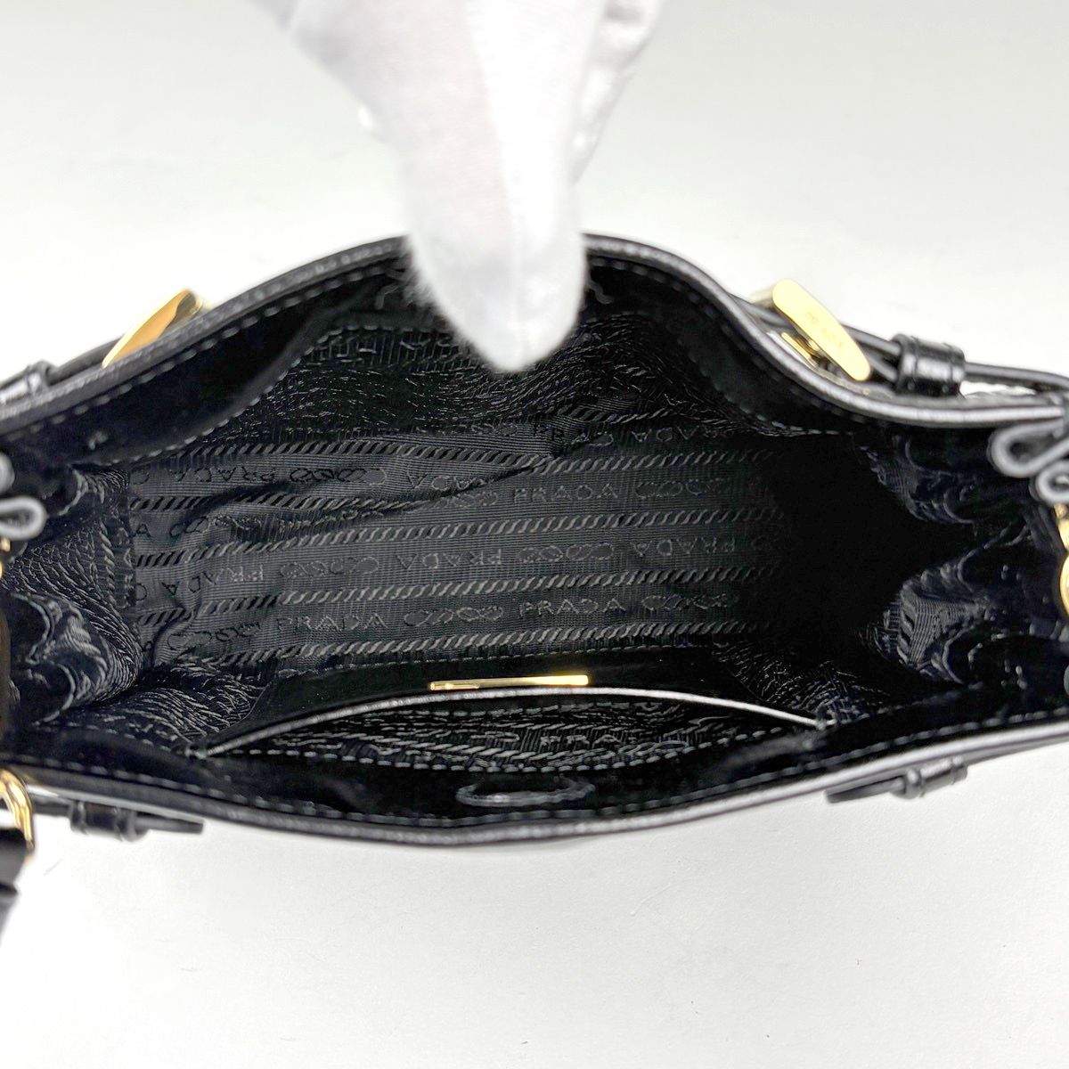 Prada Boni Mini Shoulder Bag Leather Nero — view 6