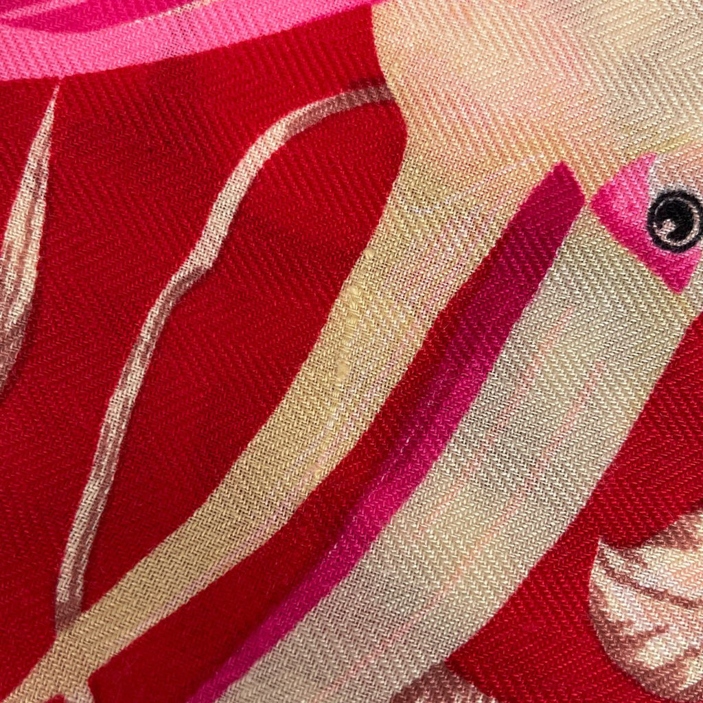 Hermes Carre 140 Tropiques Tropical Floral Bird Pattern Shawl Scarf Cashmere — view 5