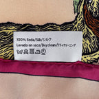 Loewe Animal Scarf Alphabet Silk Salmon Pink Multicolor — view 2
