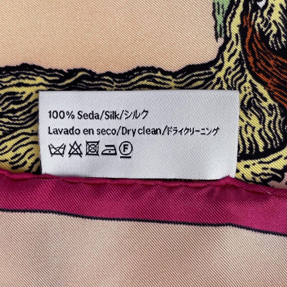 Loewe Animal Scarf Alphabet Silk Salmon Pink Multicolor — view 2
