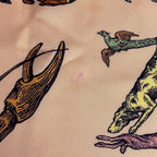 Loewe Animal Scarf Alphabet Silk Salmon Pink Multicolor — view 3