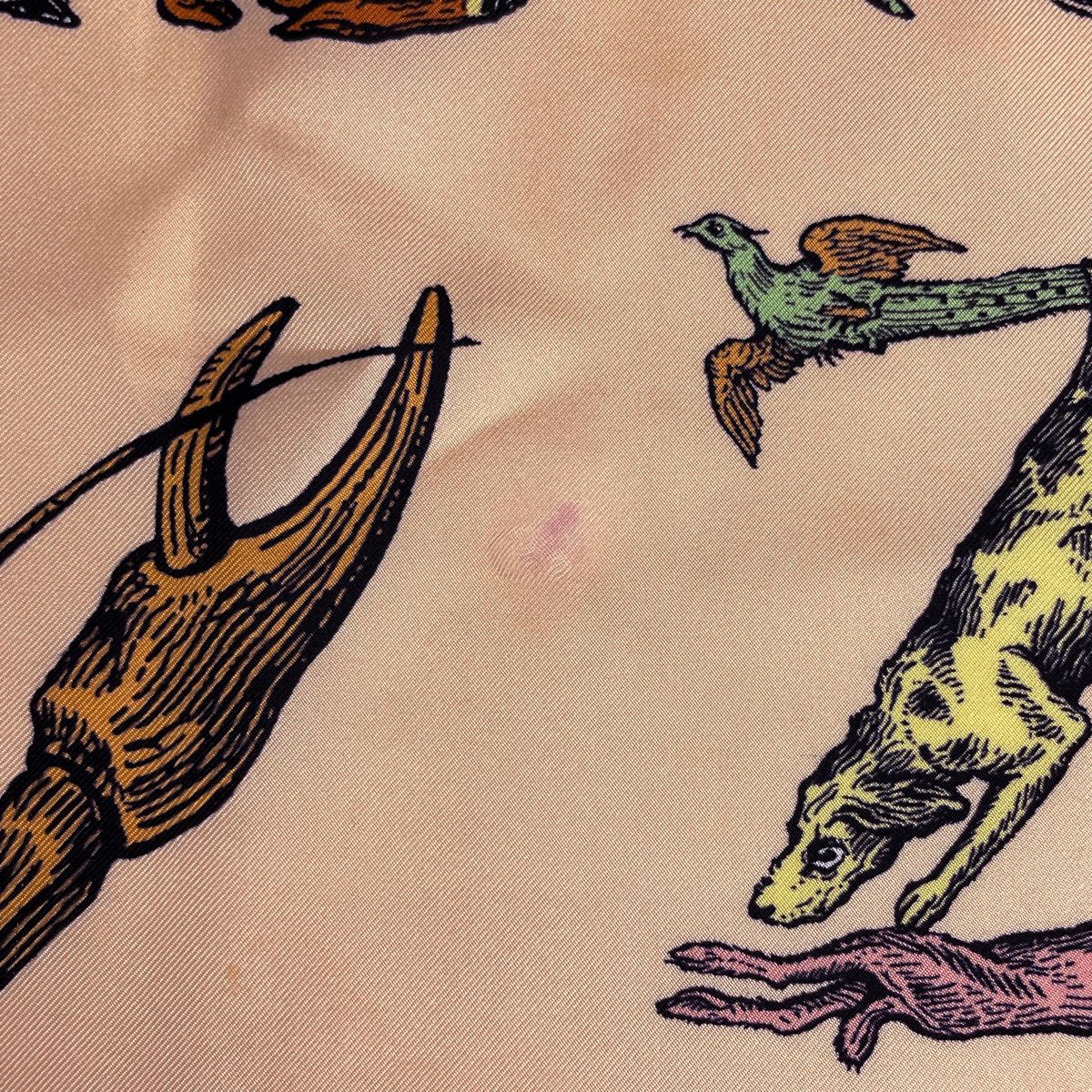 Loewe Animal Scarf Alphabet Silk Salmon Pink Multicolor — view 3