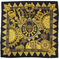 Hermes Carre 90 L'or Des Chefs Gold of the Chiefs Scarf Silk Black Yellow
