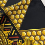 Hermes Carre 90 L'or Des Chefs Gold of the Chiefs Scarf Silk Black Yellow — view 5