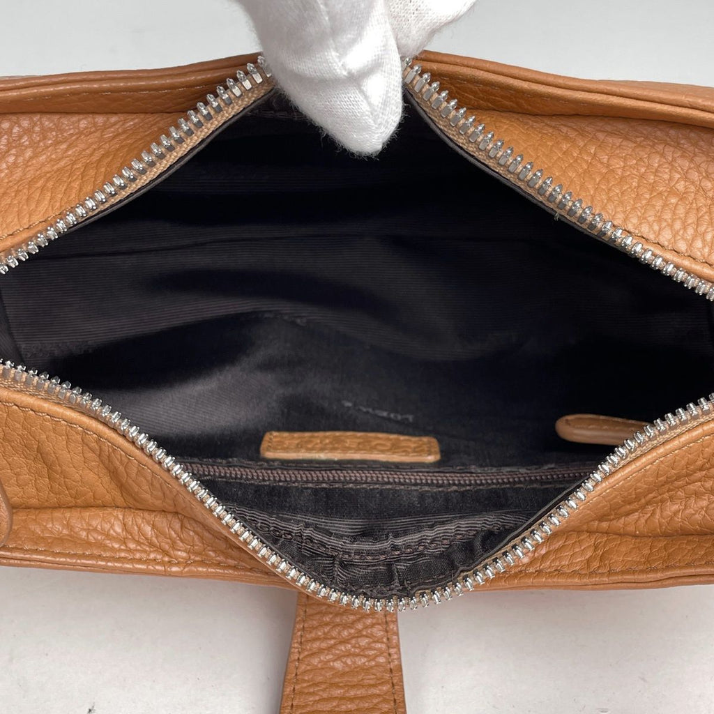 Loewe Logo Shoulder Bag Leather Brown — view 8