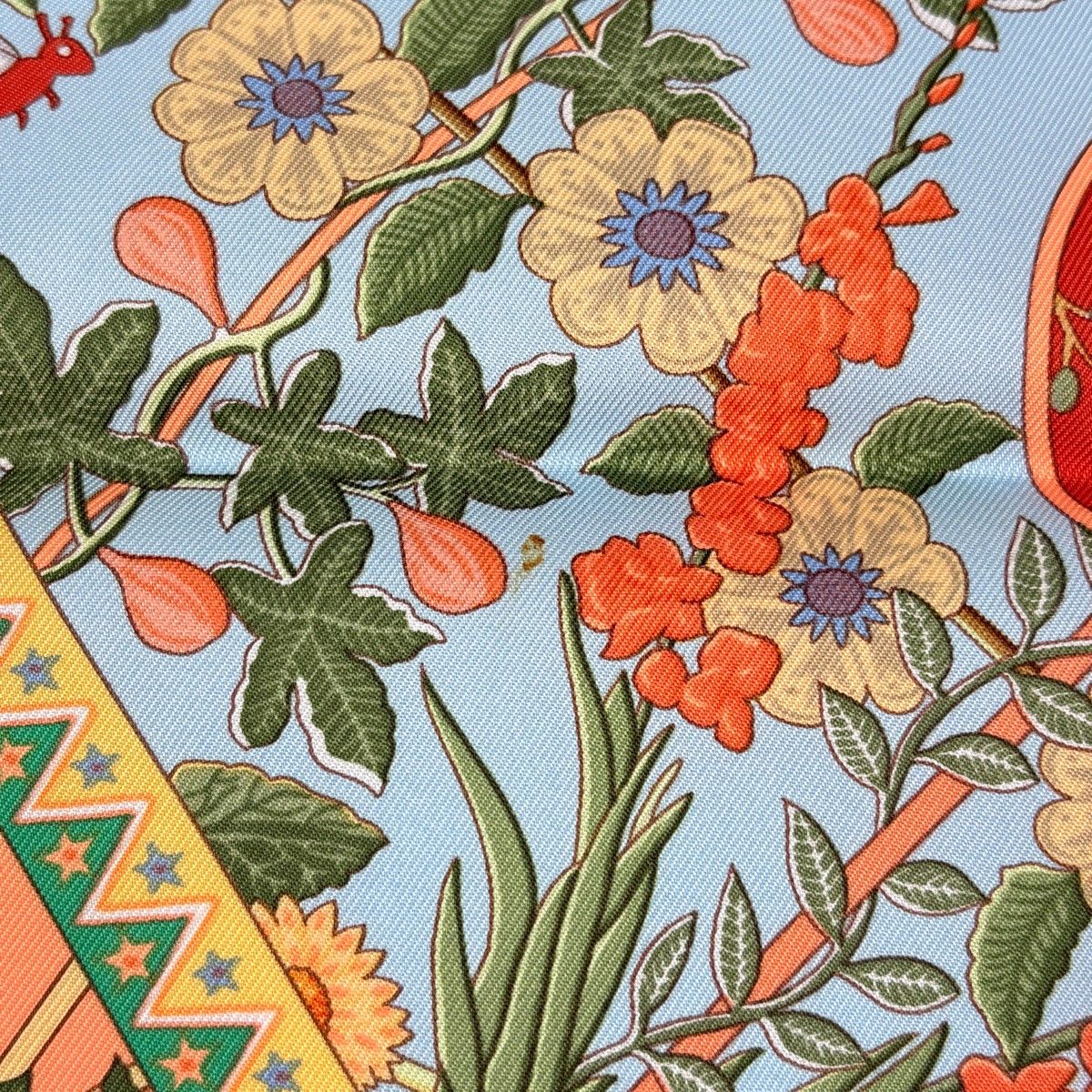 Hermes Carre 90 Axis Mundi Scarf Silk Orange Multicolor — view 3