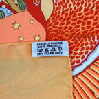 Hermes Carre 90 Axis Mundi Scarf Silk Orange Multicolor — view 2