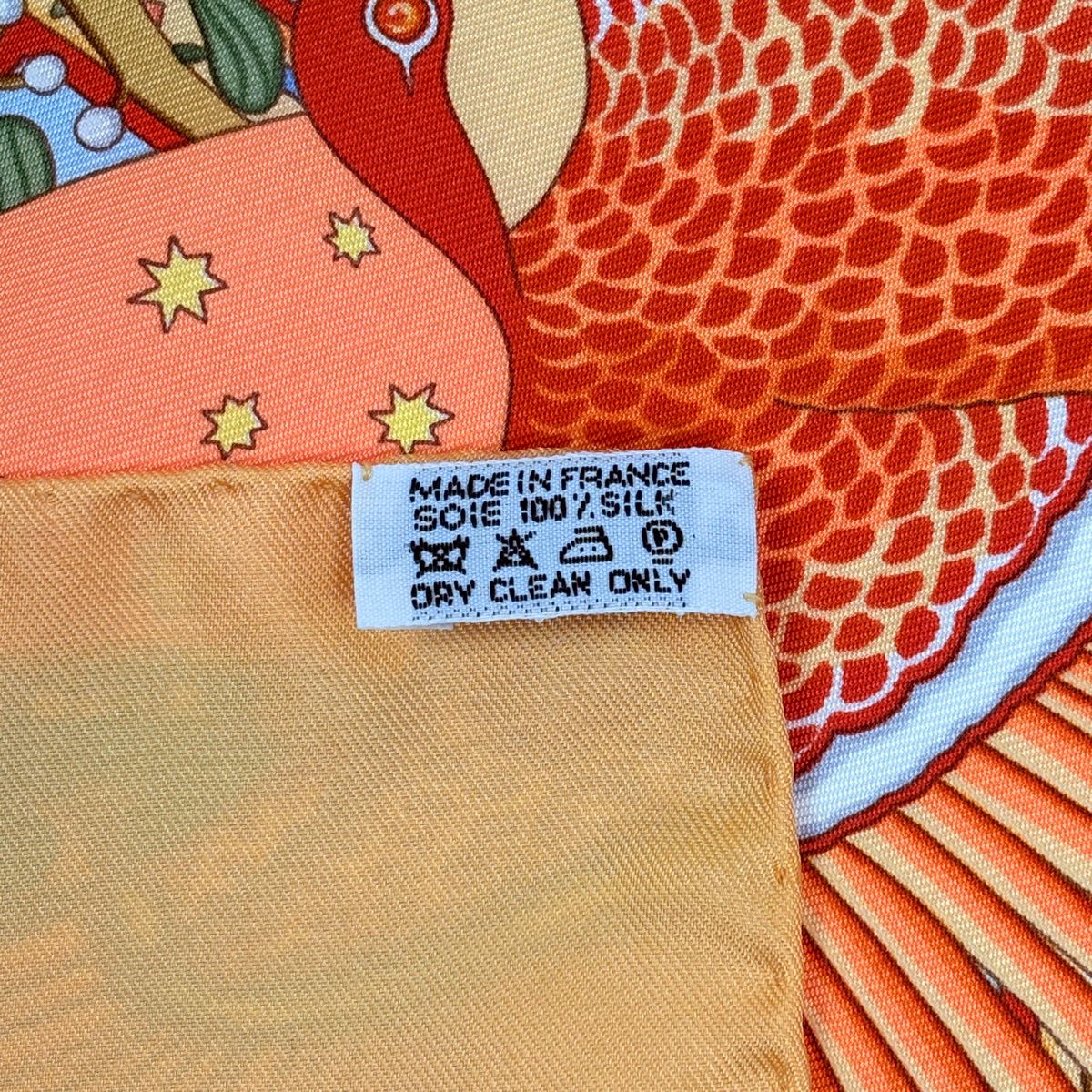 Hermes Carre 90 Axis Mundi Scarf Silk Orange Multicolor — view 2
