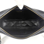 Chanel CC Logo Chain Shoulder Bag Quilted Fringe Leather Black — view 9
