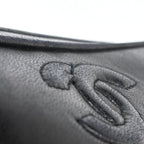 Chanel CC Logo Chain Shoulder Bag Quilted Fringe Leather Black — view 5