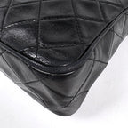 Chanel CC Logo Chain Shoulder Bag Quilted Fringe Leather Black — view 3