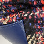 Chanel CC Logo Tote Tweed Print Nylon Navy Red Multicolor — view 4
