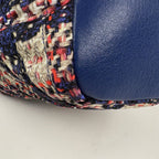 Chanel CC Logo Tote Tweed Print Nylon Navy Red Multicolor — view 3