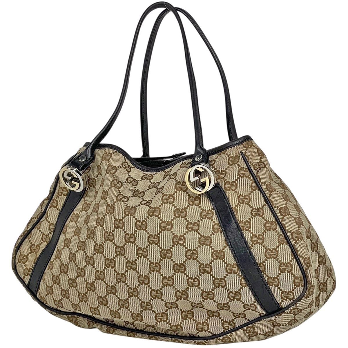 Gucci GG Twins Tote Canvas Beige Black