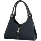 Gucci Jackie Line Handbag GG Canvas Black