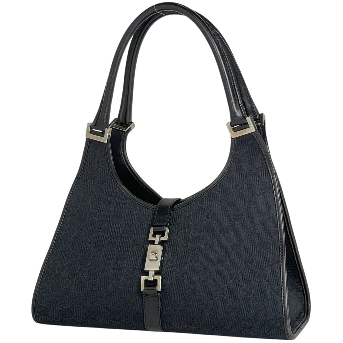 Gucci Jackie Line Handbag GG Canvas Black
