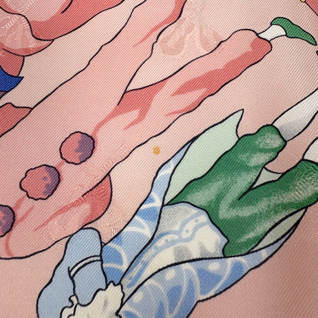 Hermes Carre 90 le Carnaval de Venise Carnival in Venice Scarf Silk Pink — view 5