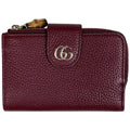 Gucci Double Compact Wallet Bifold Leather Bordeaux with Bamboo