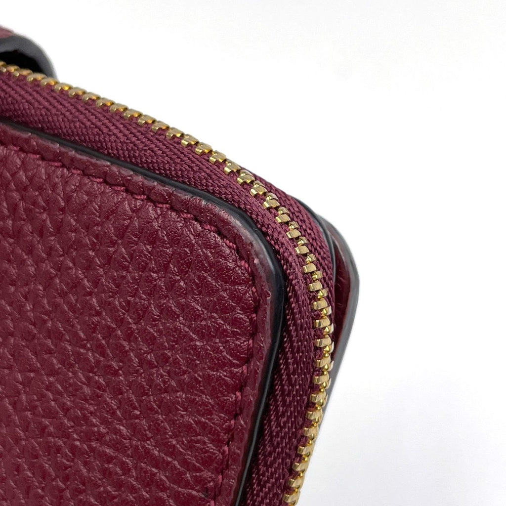Gucci Double Compact Wallet Bifold Leather Bordeaux with Bamboo — view 4