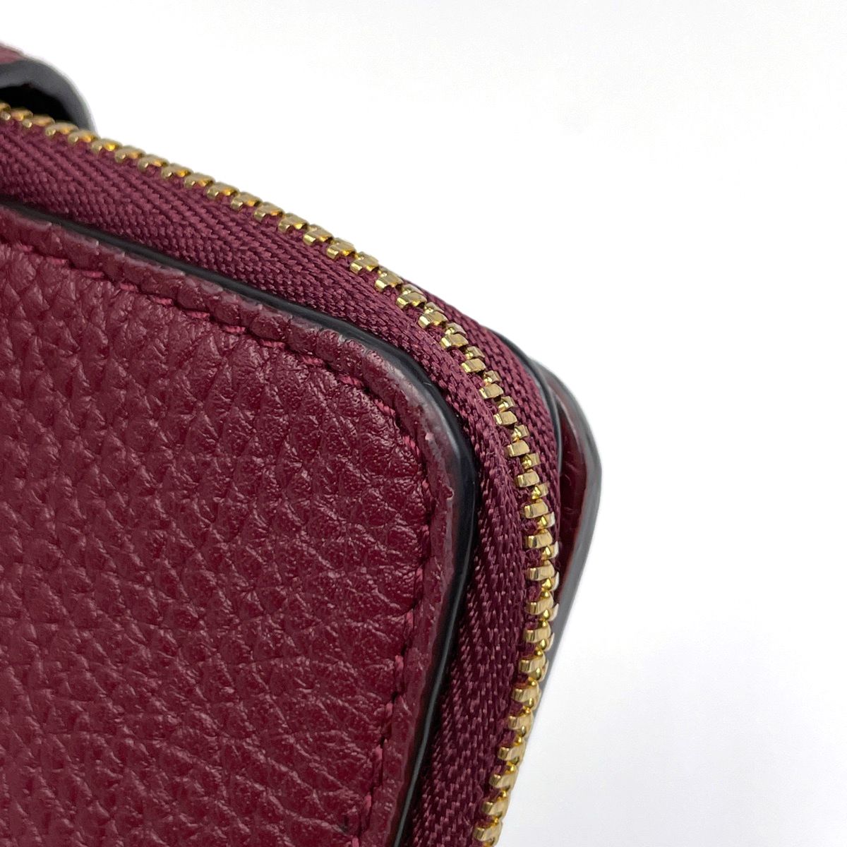 Gucci Double Compact Wallet Bifold Leather Bordeaux with Bamboo — view 4