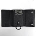 Prada Logo 6 Key Case Key Ring Leather Nero Key Holder — view 5