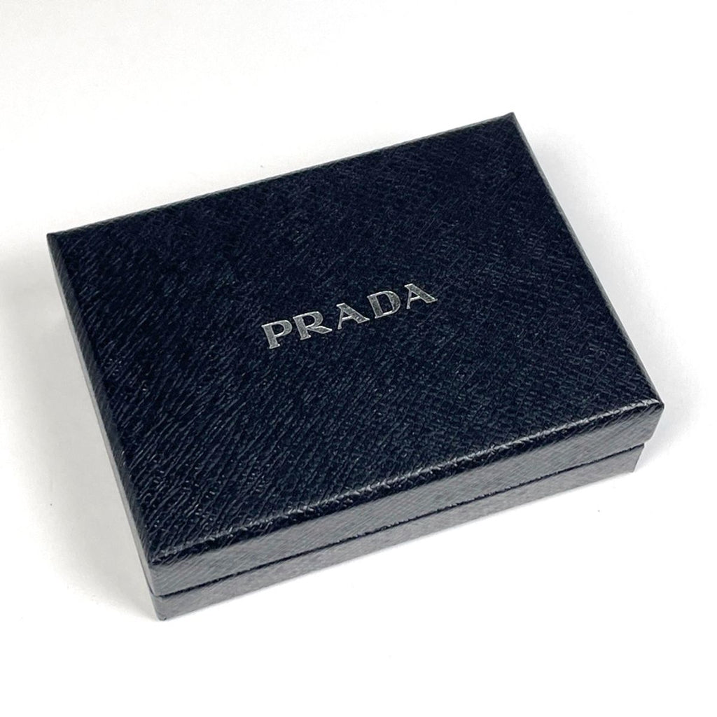 Prada Logo 6 Key Case Key Ring Leather Nero Key Holder — view 6