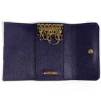 Fendi Zucca Pattern 6 Rows Key Case Key Hook Leather Brown Purple Key Holder — view 6