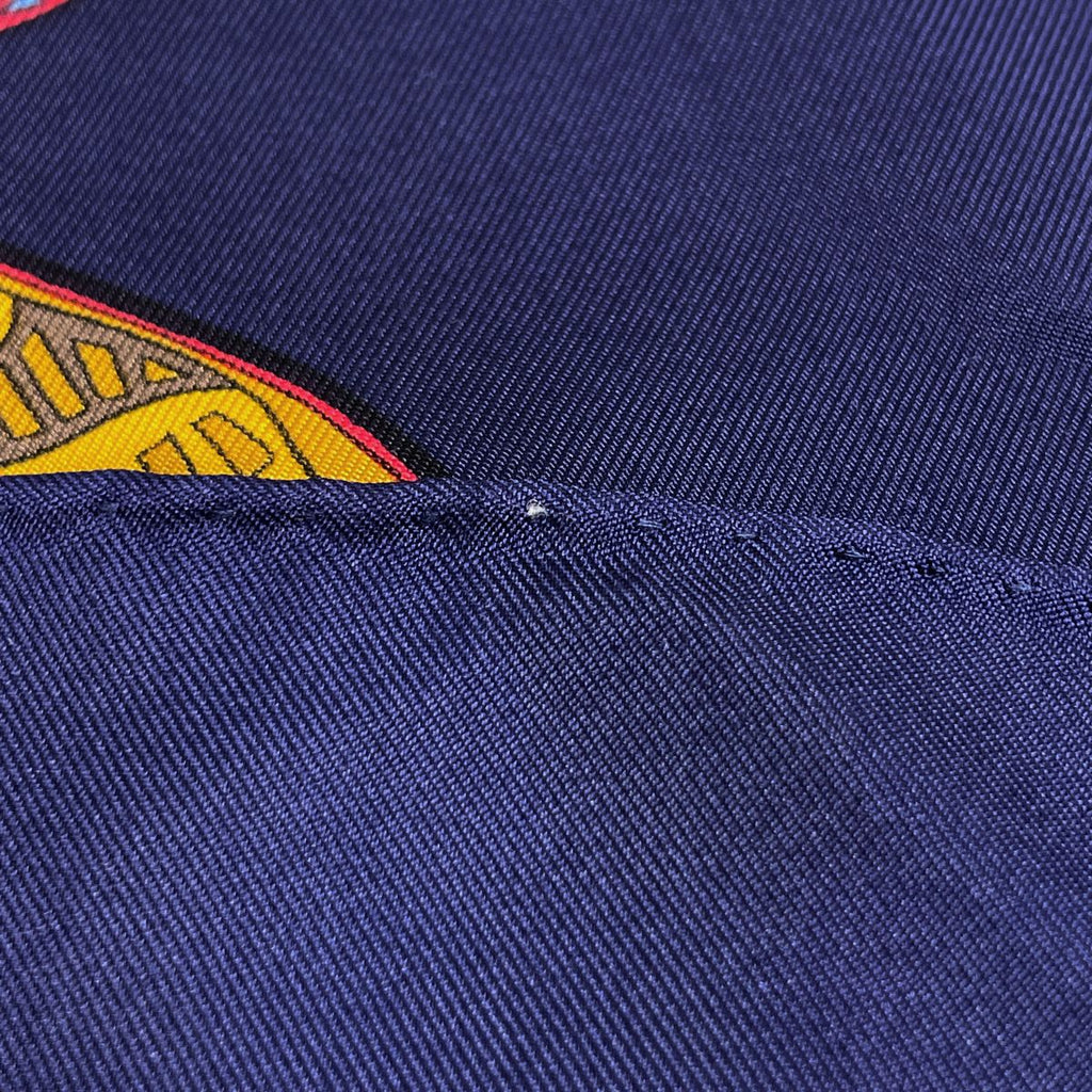 Hermes Carre 90 Art Des Steppes Scarf Silk Navy Multicolor — view 4