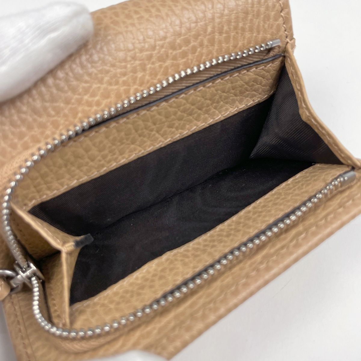Gucci GG Marmont Compact Wallet Trifold Leather Beige — view 6