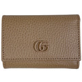 Gucci GG Marmont Compact Wallet Trifold Leather Beige