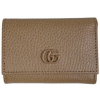 Gucci GG Marmont Compact Wallet Trifold Leather Beige
