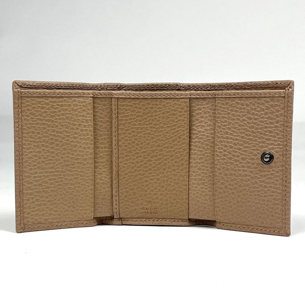 Gucci GG Marmont Compact Wallet Trifold Leather Beige — view 7