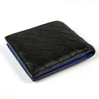 Bottega Veneta Intrecciato Bifold Wallet Bicolor Leather Black Blue — view 2