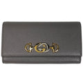 Gucci Zumi Continental Wallet Bifold Leather Gray