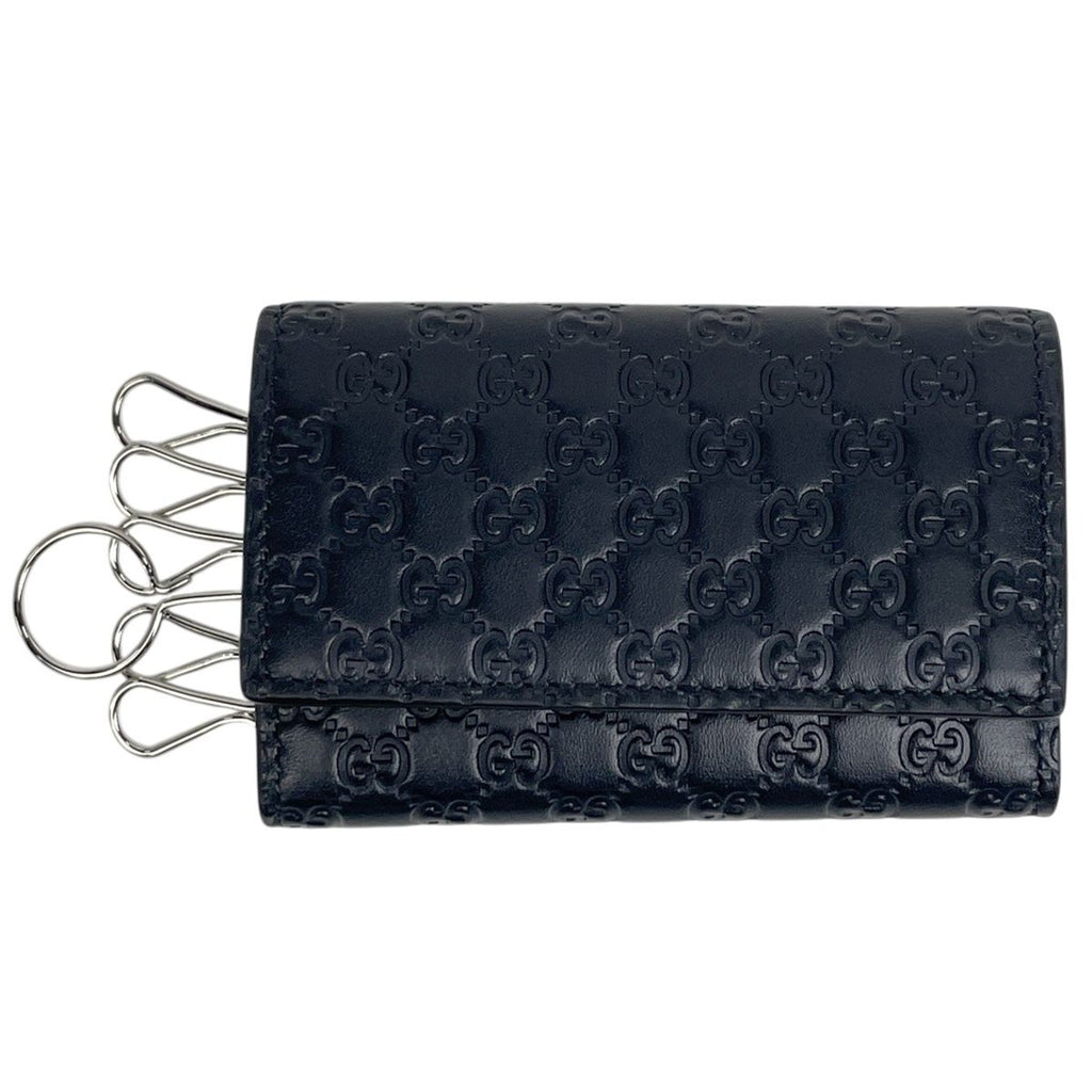 Gucci Micro Guccissima 6 Key Case Key Holder Key Hook Marais the Navy