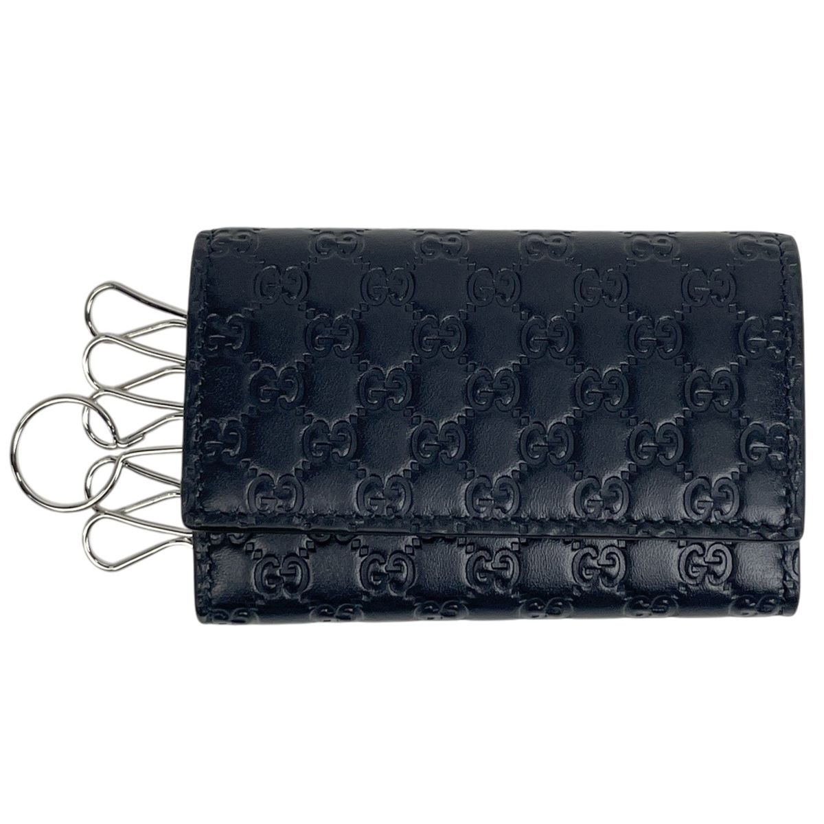 Gucci Micro Guccissima 6 Key Case Key Holder Key Hook Marais the Navy