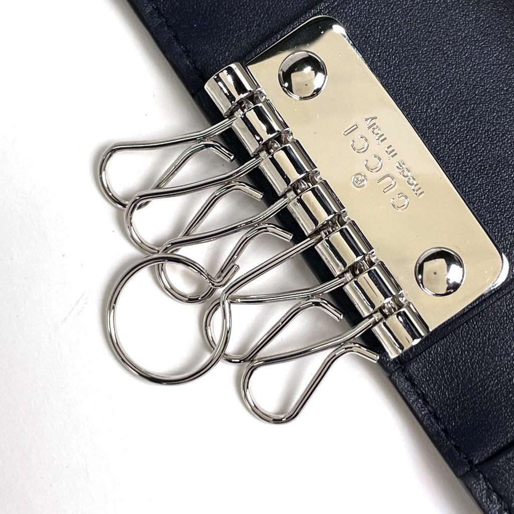 Gucci Micro Guccissima 6 Key Case Key Holder Key Hook Marais the Navy — view 4