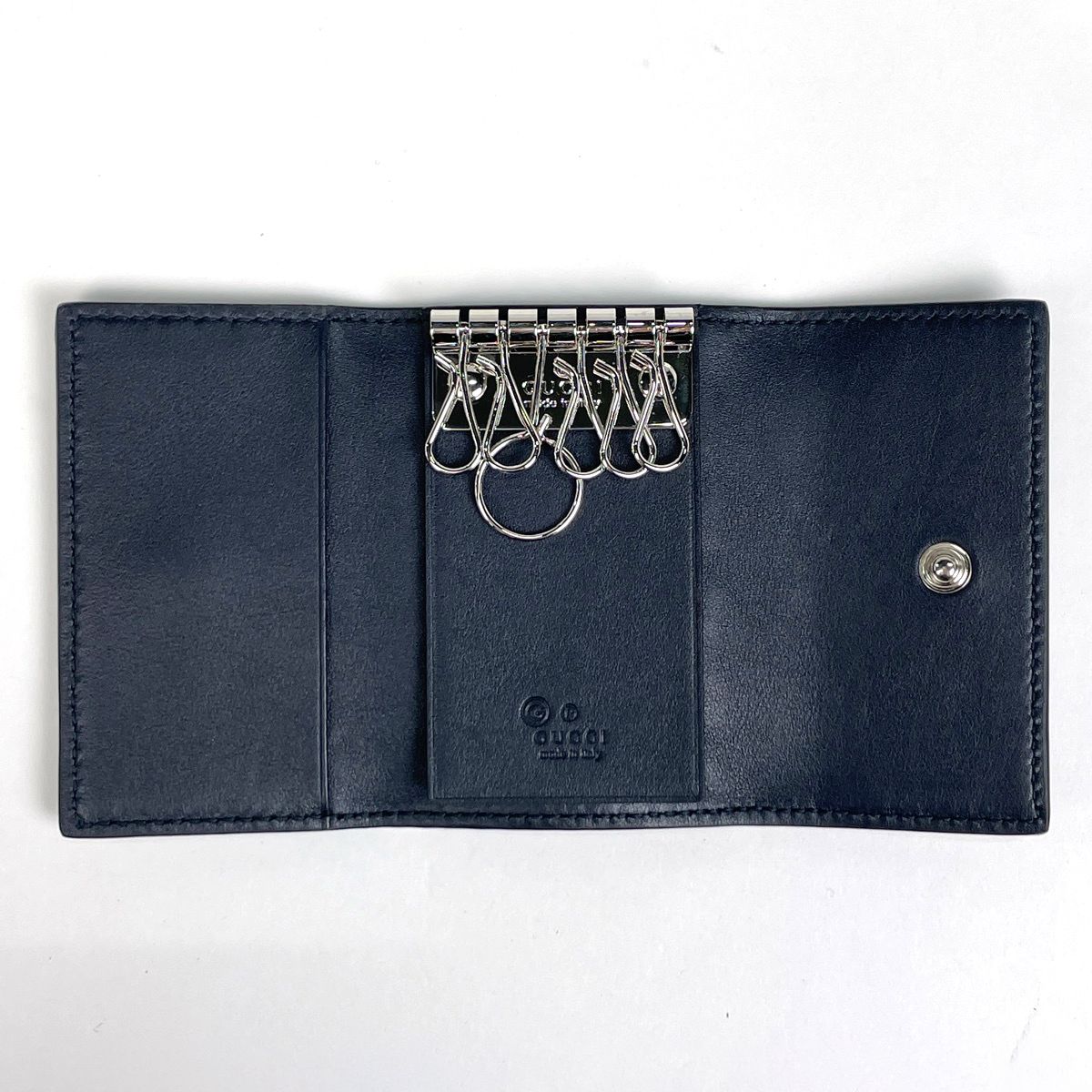 Gucci Micro Guccissima 6 Key Case Key Holder Key Hook Marais the Navy — view 6