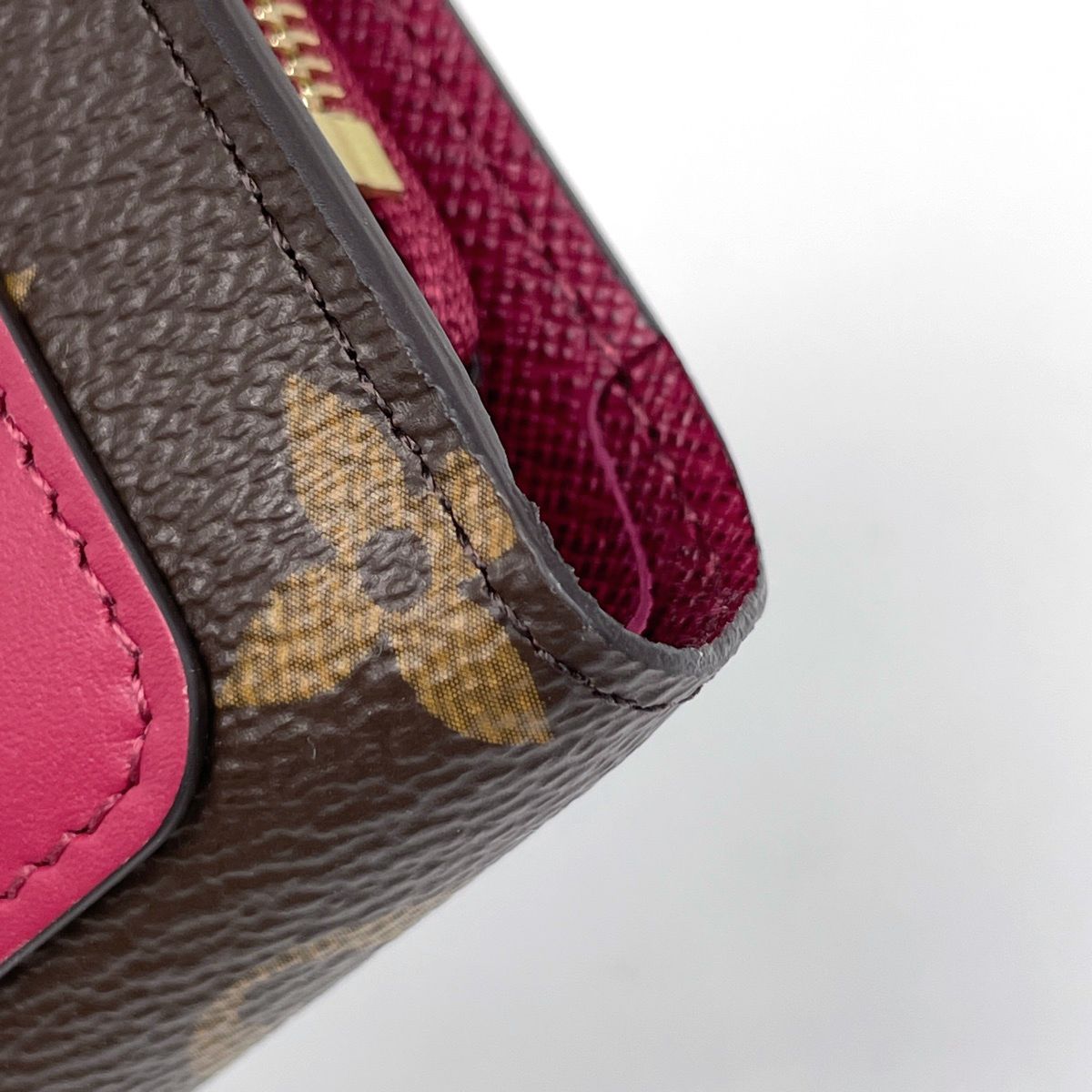 Louis Vuitton Portefeuille Juliette Bifold Wallet Monogram Brown Fuchsia — view 3