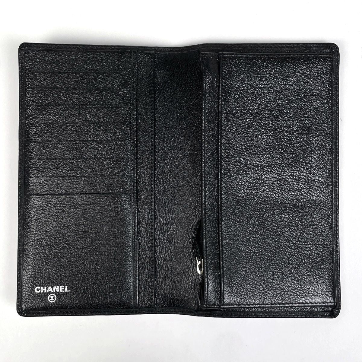 Chanel Camellia Bifold Wallet CC Logo Leather Black — view 6