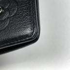 Chanel Camellia Bifold Wallet CC Logo Leather Black — view 3