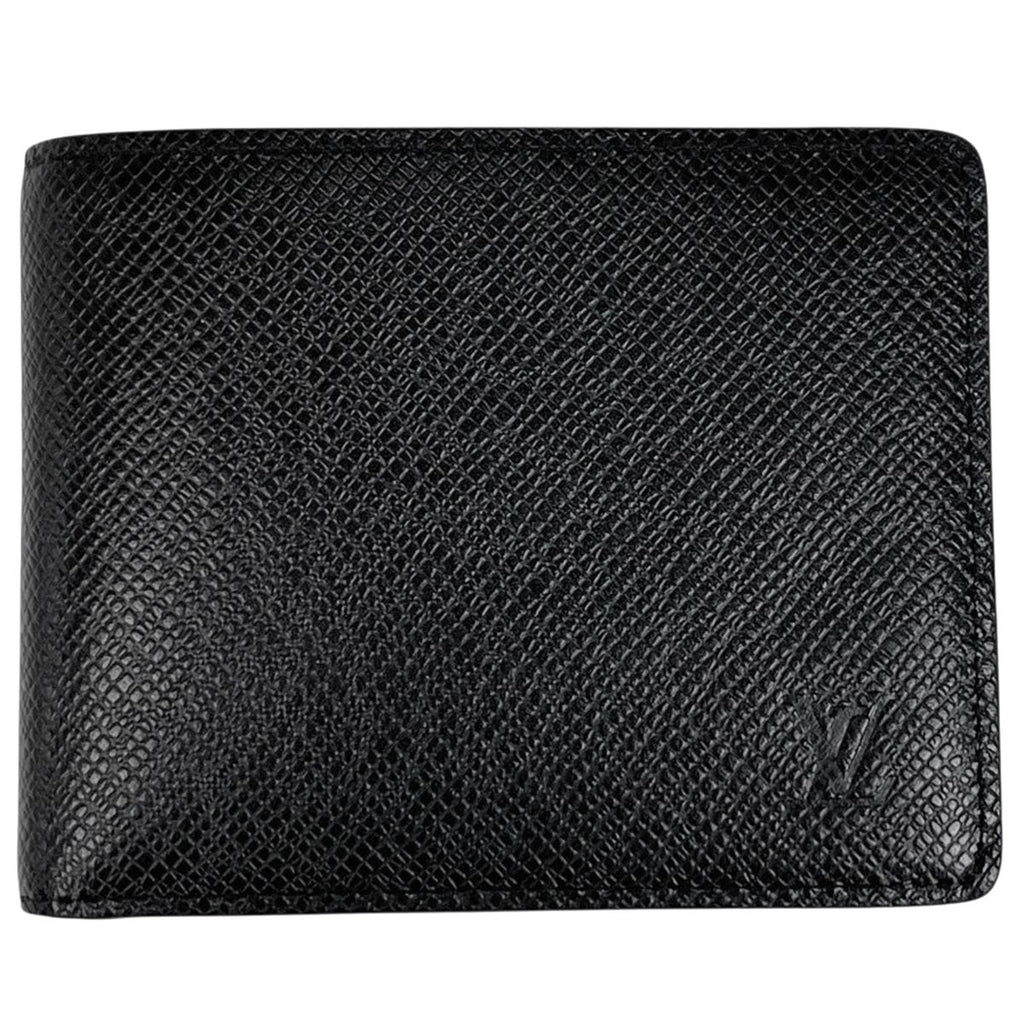 Louis Vuitton Portefeuille Calf Bifold Wallet Taiga Noir
